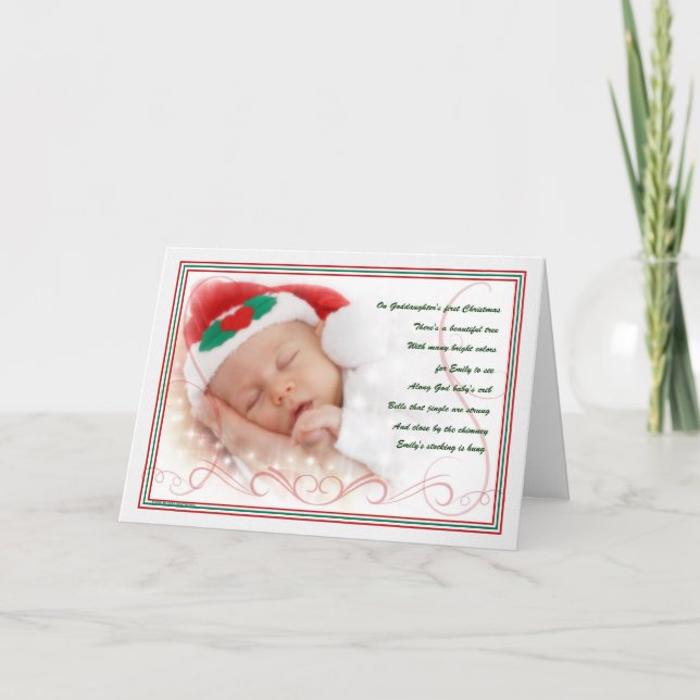 Goddaughter's 1st Christmas Custom Poem Holiday Card (Front)