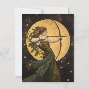 Goddess Artemis Art Nouveau Greek Mythology  Postcard
