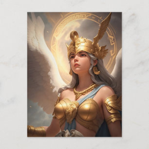Goddess Athena Surrounded By Her Thoughts Postcard