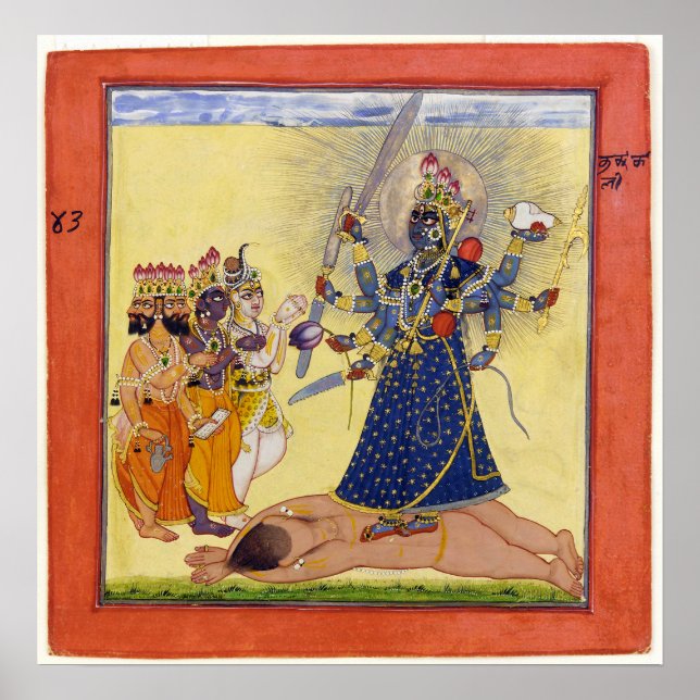 Goddess Bhadrakali Worshipped by the Gods 1675 Poster (Front)