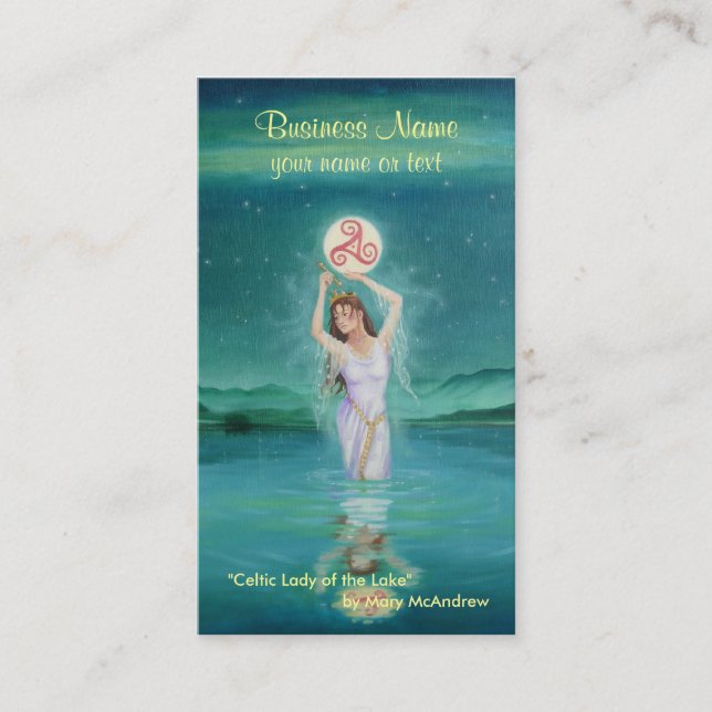 Goddess Business Card / Celtic Lady of Lake (Front)