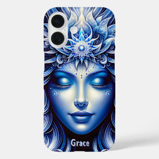 Goddess Celestial Blue Head January - iPhone 16 Case