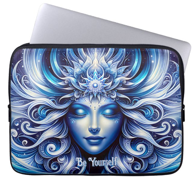 Goddess Celestial Blue Head January -   Laptop Sleeve (Front)