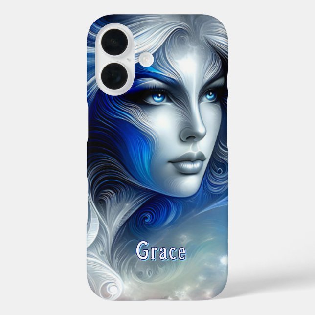 Goddess Celestial White Blue Head February -  Case-Mate iPhone Case (Back)