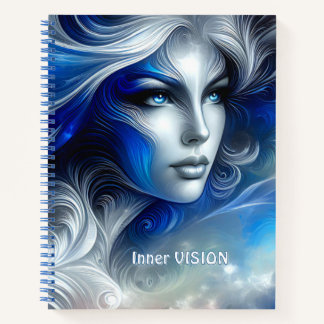 Goddess Celestial White Blue Head February -  Notebook