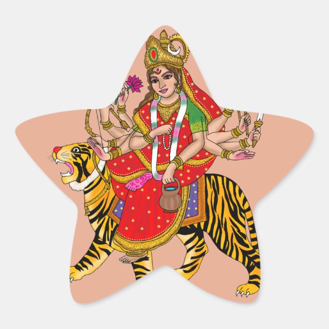Goddess Chandraghanta Sticker (Front)