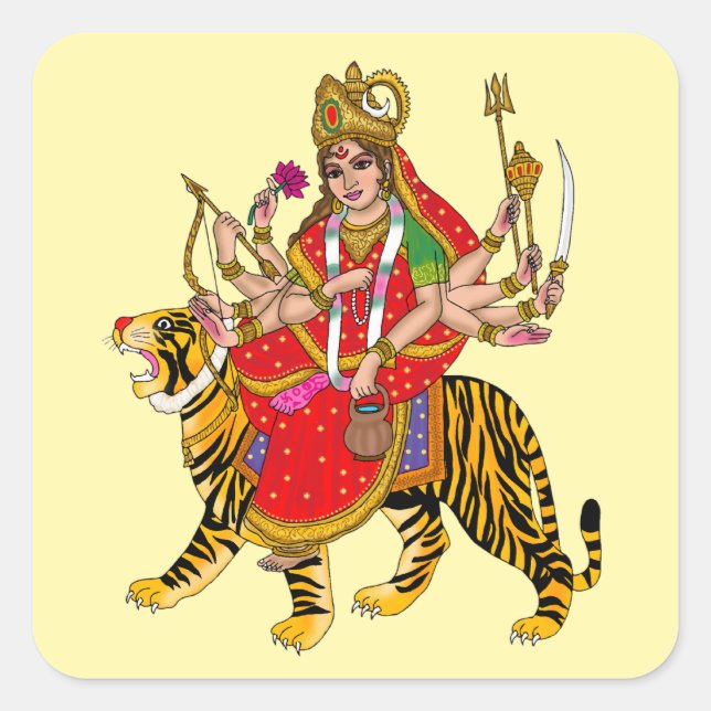 Goddess Chandraghanta Sticker (Front)