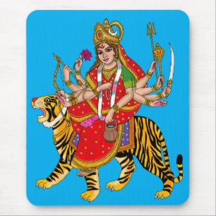 Goddess Chandraghanta Wall Clock Mouse Mat