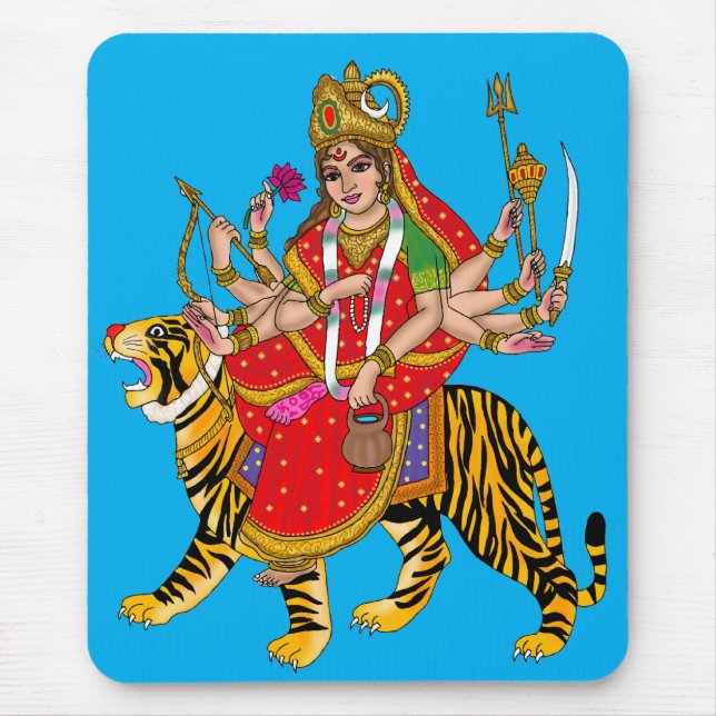 Goddess Chandraghanta Wall Clock Mouse Mat (Front)