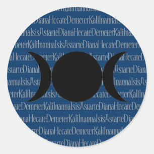 Goddess Chant (blue) Classic Round Sticker