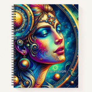 Goddess Colourful Head round Jewellery March - Notebook