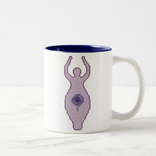 Goddess Cross Stitch Two-Tone Coffee Mug