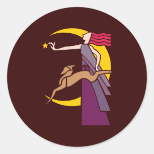 Goddess Diana Classic Round Sticker
