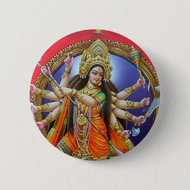 Goddess Durga 6 Cm Round Badge (Front)
