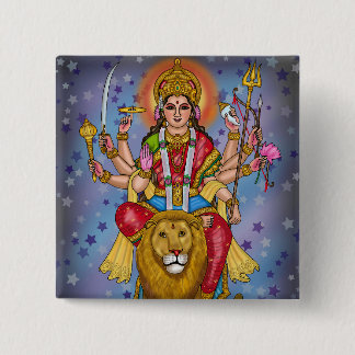 Goddess Durga Button