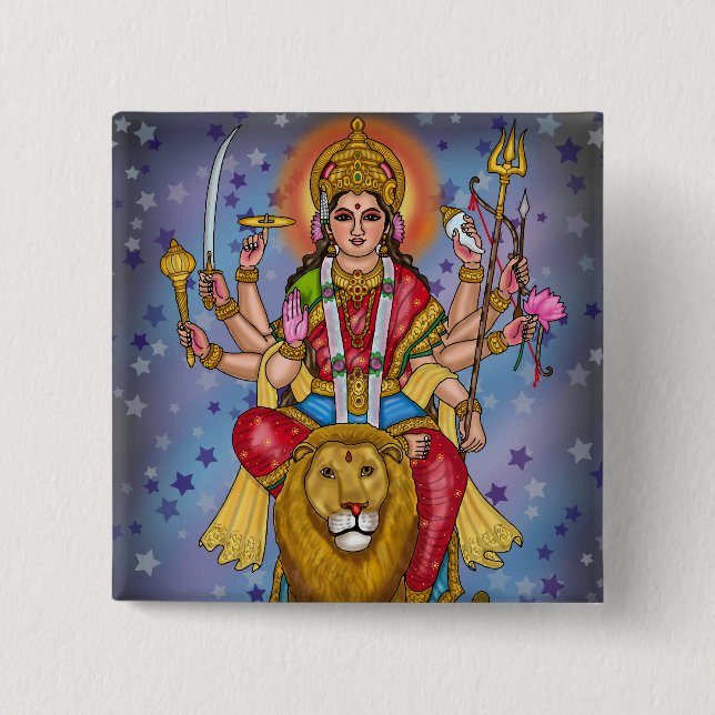 Goddess Durga Button (Front)