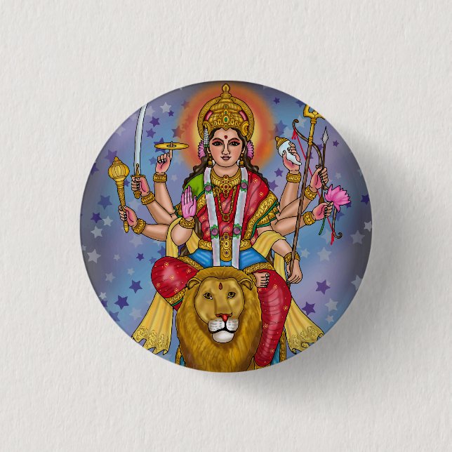 Goddess Durga Button (Front)