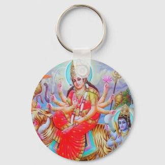 Goddess Durga Ji Painting Key Ring