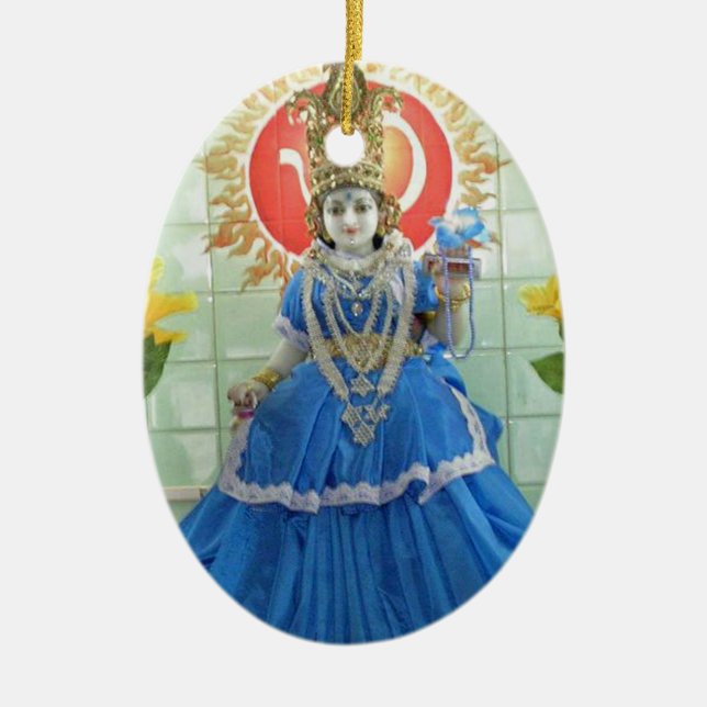 Goddess Durga NavDurga Images Ceramic Tree Decoration (Front)