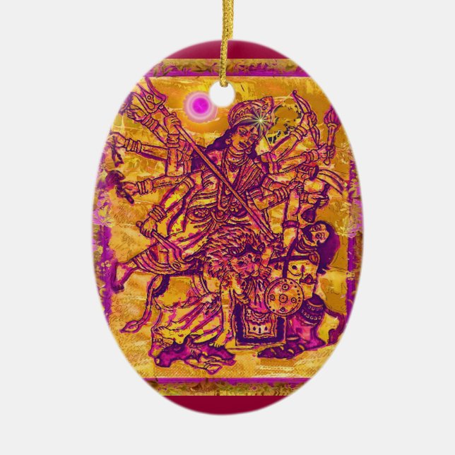 Goddess Durga Oval Ornament (Front)
