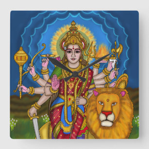 Goddess Durga Wall Clock
