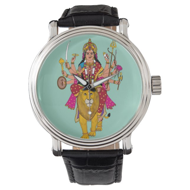 Goddess Durga Wall Clock Watch (Front)
