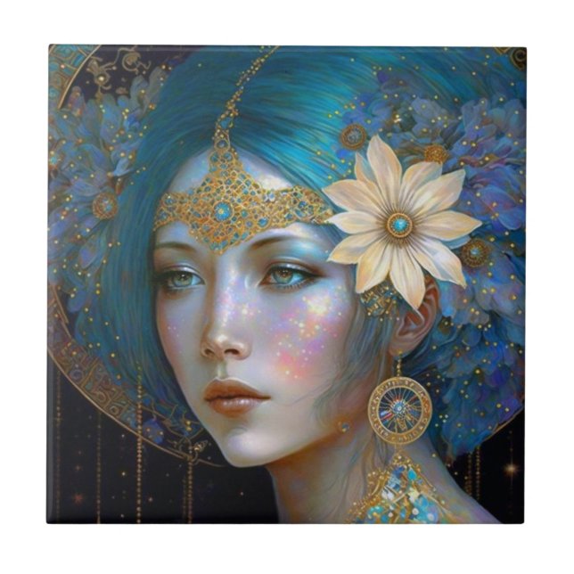 Goddess Fantasy Art Ceramic Tile (Front)
