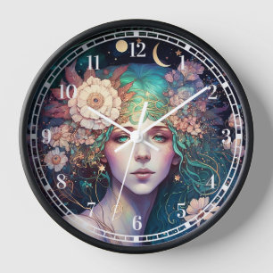 Goddess Fantasy Art Clock