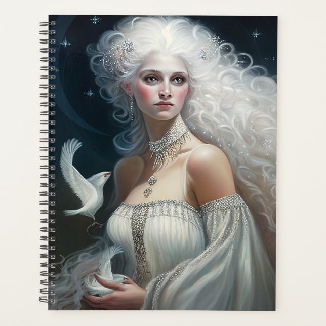 Goddess Fantasy Art Divine Feminine Moon Goddess Planner (Front)