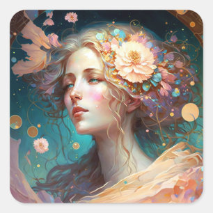 Goddess Fantasy Art Square Sticker