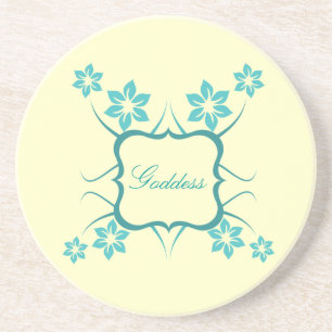 Goddess Floral Coaster, Teal Coaster