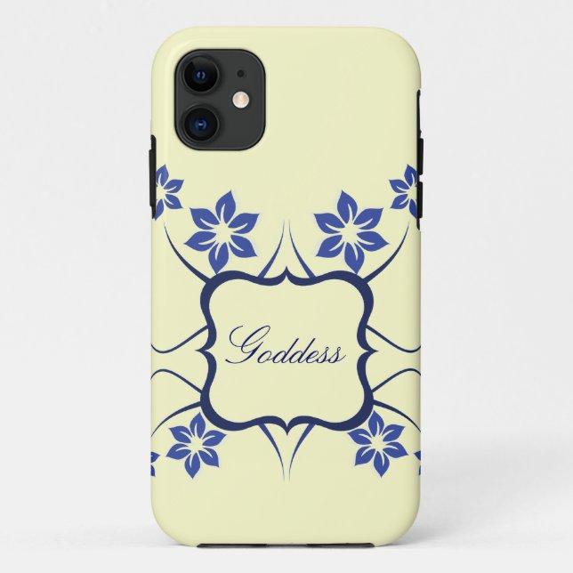 Goddess Floral iPhone 5 BT Case, Blue Case-Mate iPhone Case (Back)