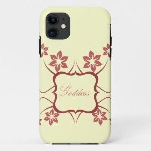 Goddess Floral iPhone 5 BT Case, Red iPhone 11 Case