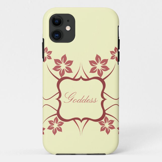 Goddess Floral iPhone 5 BT Case, Red Case-Mate iPhone Case (Back)