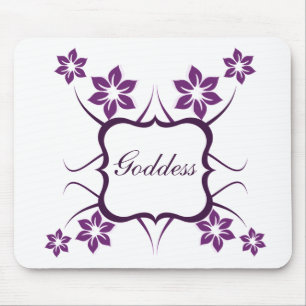 Goddess Floral Mousepad, Dark Purple Mouse Mat