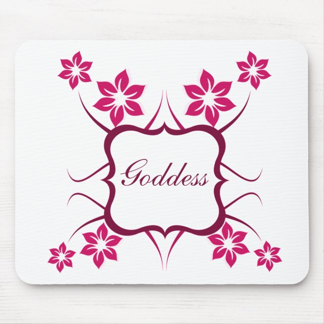 Goddess Floral Mousepad, Magenta Mouse Mat (Front)