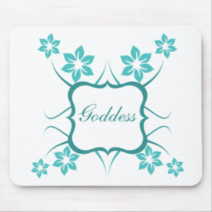 Goddess Floral Mousepad, Turquoise Mouse Mat