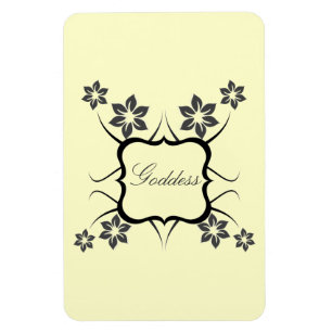 Goddess Floral Premium Magnet, Dark Grey Magnet