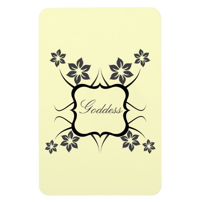 Goddess Floral Premium Magnet, Dark Grey Magnet (Vertical)