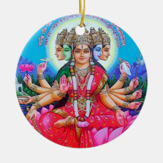 Goddess Gayatri Devi Deity Ceramic Tree Decoration