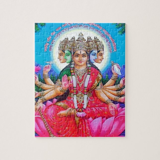 Goddess Gayatri Devi Deity Jigsaw Puzzle (Vertical)