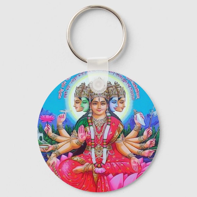 Goddess Gayatri Devi Deity Key Ring (Front)