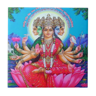 Goddess Gayatri Devi Deity Tile