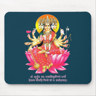 Goddess Gayatri Devi Hindu Deity Gayatri Mantra Mouse Mat