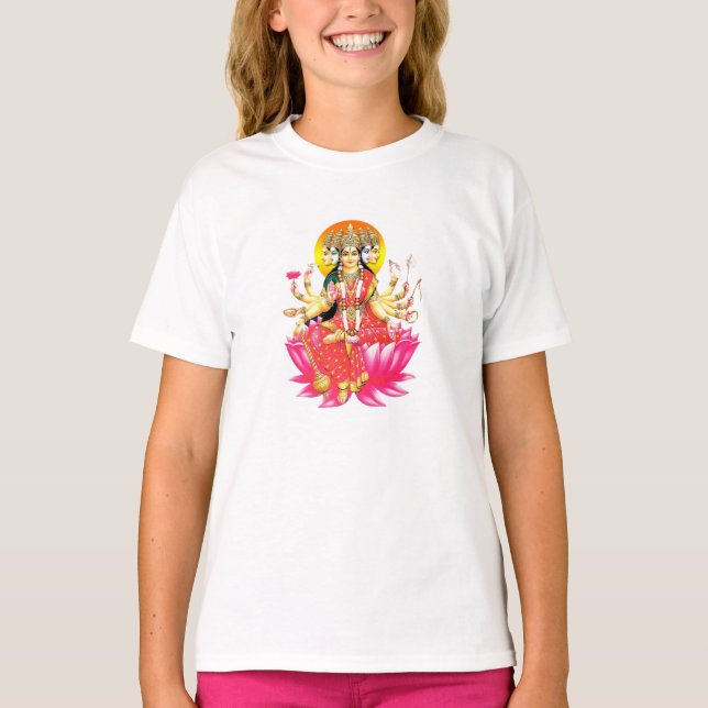 Goddess Gayatri Devi Hindu Deity T-Shirt (Front)