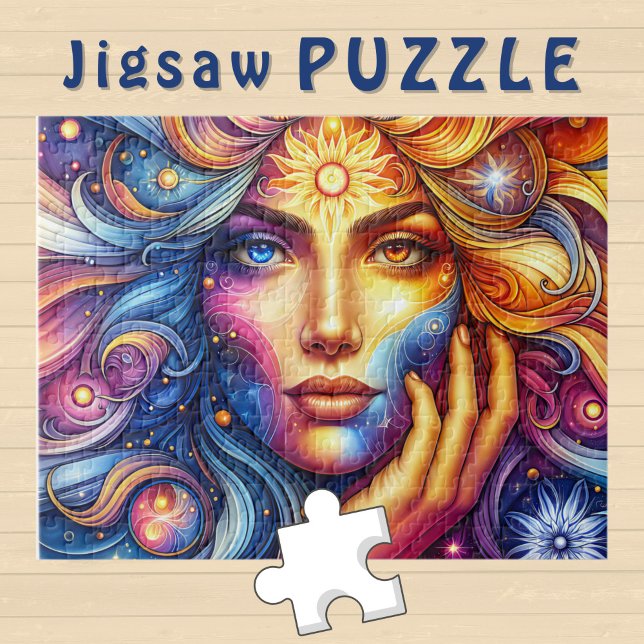 Goddess Head flowing Hair two colour Eyes October  Jigsaw Puzzle (Creator Uploaded)