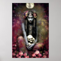 Goddess Kali Ma Art Nouveau Floral Skulls