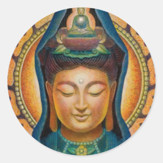 Goddess Kuan Yin's Flame Classic Round Sticker