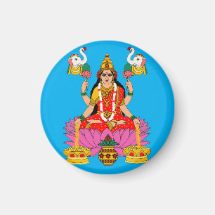Goddess Lakshmi Button Magnet