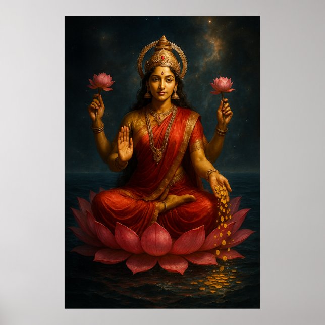 Goddess Lakshmi Divine Energy of Wealth Poster (Front)